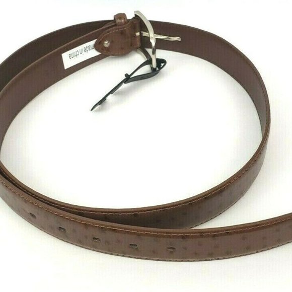 Mens Leather 52" Non Reversible Ostrich 1.25" Belt - Picture 9 of 9